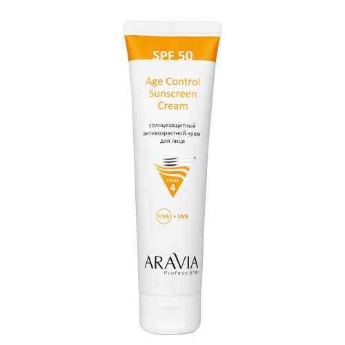 Aravia Professional Солнцезащитный антивозрастной крем для лица SPF50 Age Control Sun Cream