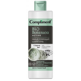 Compliment BioBotanica Active Шампунь мицеллярный Глина 3в1 для кожи головы и волос 380мл