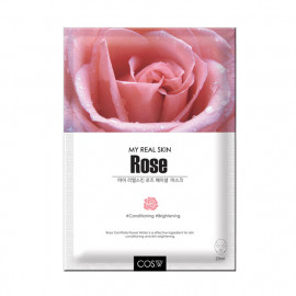 Тканевая маска с экстрактом розы Cos.w My Real Skin Rose Facial Mask