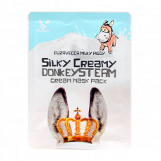 Маска тканевая с паровым кремом из ослиного молока Elizavecca Silky Creamy Donkey Steam Cream