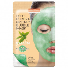 Purederm Маска кислородная Зеленый чай Deep Purifying Green O2 Bubble Mask Green Tea 